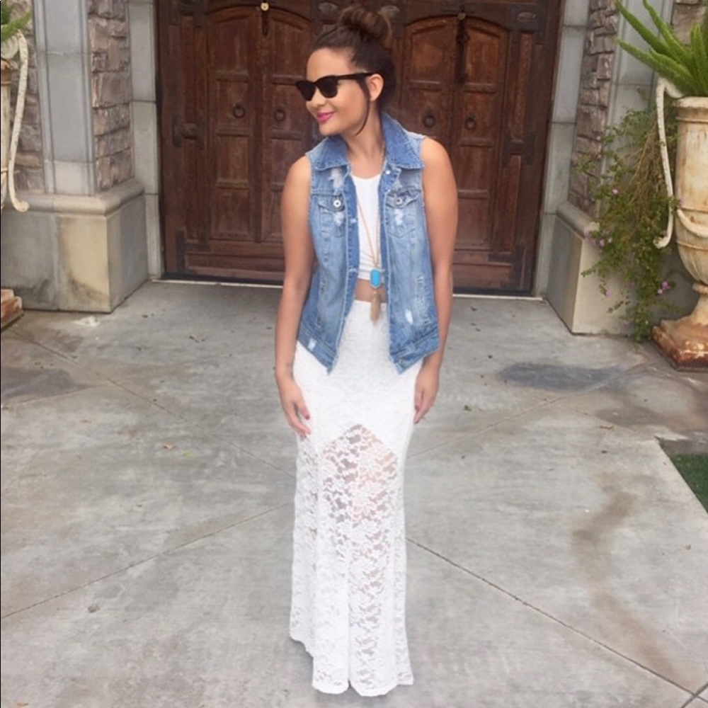 Distressed Denim Jean Vest